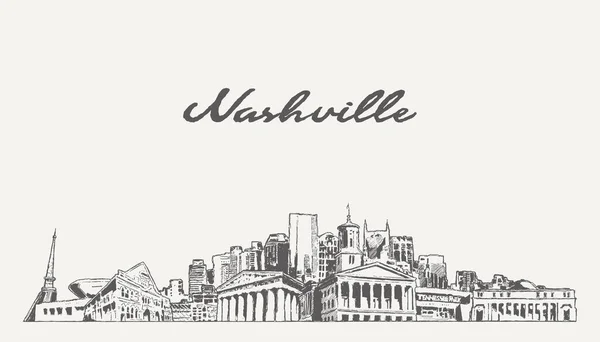 Nashville Skyline Tennessee Usa Vector Illustration — Stock Vector