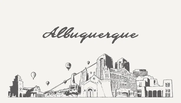 Albuquerque Silueti New Mexico Abd Vektör Illüstrasyonu — Stok Vektör