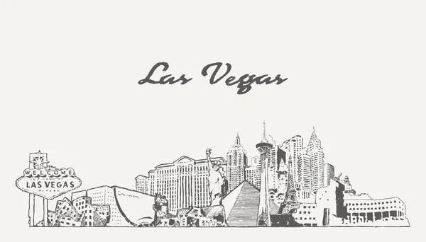 Las Vegas Városképe Nevada Usa Vector Illustration — Stock Vector