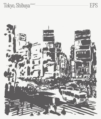 Shibuya 'nın hareketli ve enerjik sokaklarının şık ve canlı bir tasviri, Tokyoların hayat dolu şehir yaşamını gözler önüne seriyor.