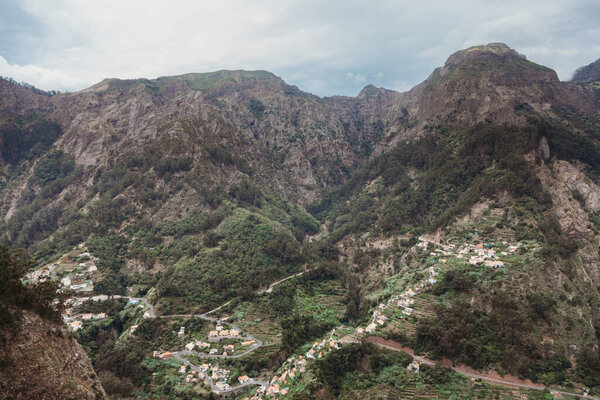 View Curral Das Freiras Village Nuns Valley Beautiful Mountain Scenery Stock Photo