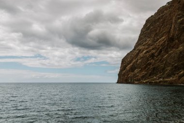 Cabo 'lu Cliff Girao ve Atlantik Okyanusu, Madeira Adası, Portekiz