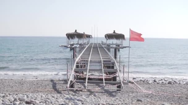 Dismantled Pier Red Flag Goes Sea — Video