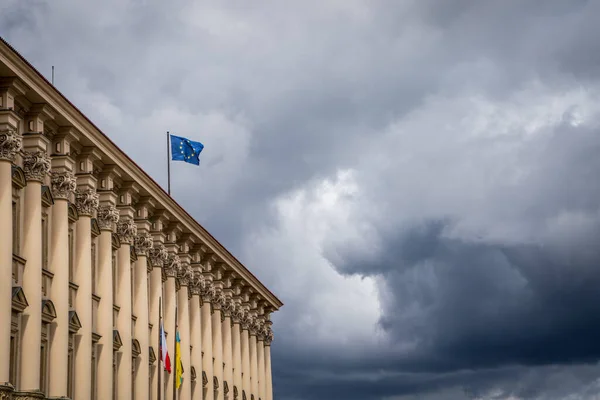 Bandera Unión Europea Edificio Histórico Capital Checa Praga — Foto de Stock
