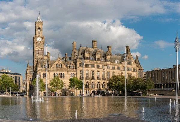 Bradford City Hall City Park Uma Cidade Oeste Yorkshire Englan — Fotografia de Stock