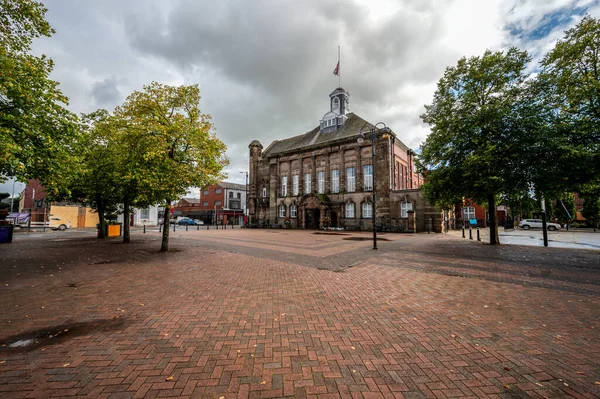 Leigh Town Hall Municipal Building Leigh Greater Manchester England Stands — Stock Photo, Image