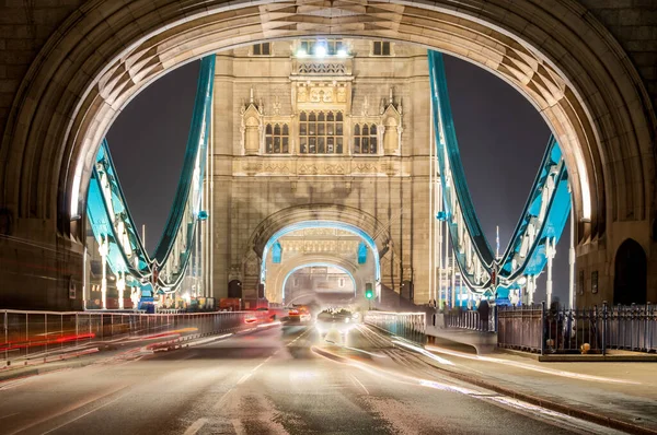 Tower Bridge London Natten — Stockfoto
