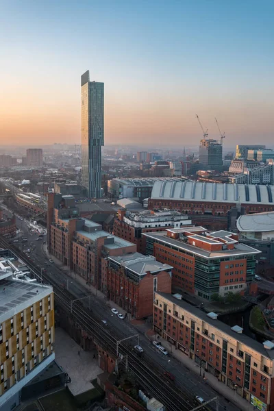 Vista Aerea Della Città Manchester Regno Unito — Foto Stock