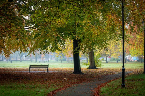 Autumn Bank Park Warrington — Stock Photo, Image