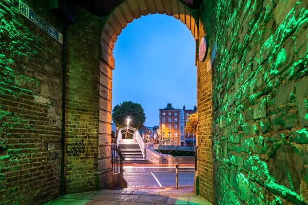 Vacker Gammal Gata Staden Dublin — Stockfoto