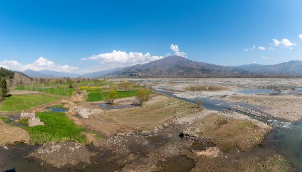 Getrocknetes Flussbett Mit Steinen Und Kieseln Swat Pakistan — Stockfoto