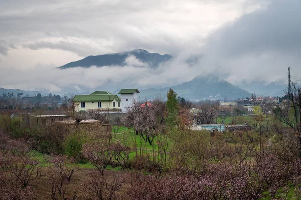 Swat Pakistan Barikot村景观的空中景观 — 图库照片