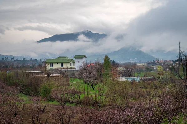 Flygfoto Över Landskapet Byn Barikot Swat Pakistan — Stockfoto