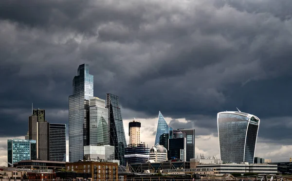 Skyline Von London Mit Wolkenkratzern Der Innenstadt — Stockfoto