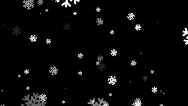 它的假日季节快乐的圣诞节 美丽的雪花飘落 16秒环路全屏 4K分辨率38402160像素 用Quicktime动画编码器和Alpha通道压缩 这样你就可以很容易地 — 图库视频影像