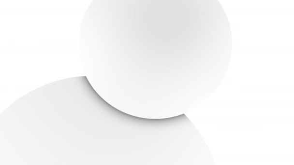 Чистый Элегантный Белый Фон Кругами Абстрактная Фоновая Анимация Мягко Вращающимися — стоковое видео