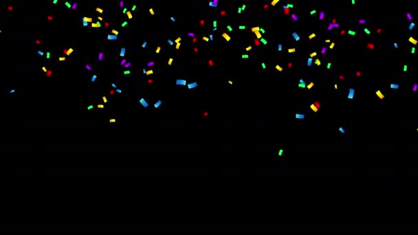Realistische Kleurrijke Confetti Overlay Met Quicktime Alpha Channel Prores 4444 — Stockvideo