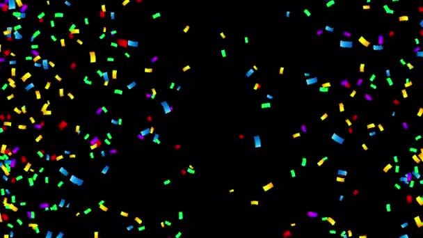 Realistic Colorful Confetti Overlay Quicktime Alpha Channel Prores 4444 Grãos — Vídeo de Stock