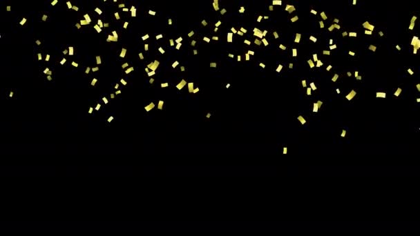 Superposición Realista Confeti Color Dorado Con Quicktime Alpha Channel Confetti — Vídeos de Stock