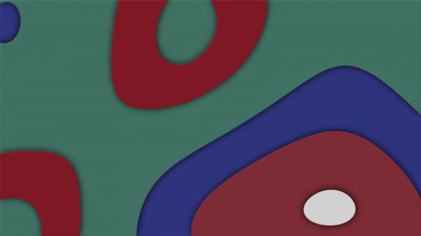 Современный Модный Дизайн Резки Бумаги Красочный Анимационный Фон Топографическая Карта — стоковое видео