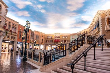 MACAU, CHINA - FEB 23th 2023 : The Venetian Hotel, Macao - The famous shopping mall, luxury hotel and the Casino.