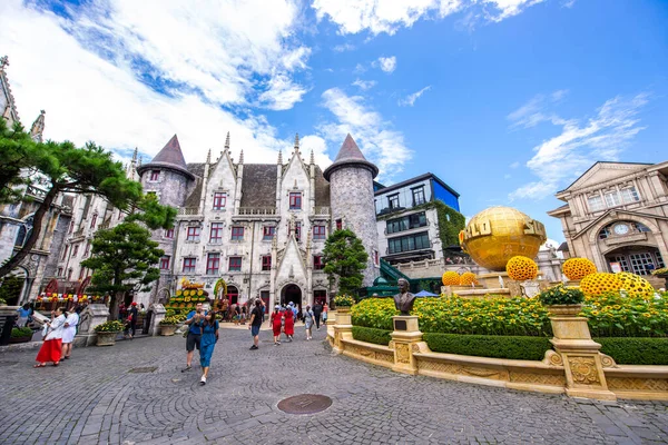 Stock image Ba Na Hill, Danang, vietnam SEP 12, 2021; Ba Na Hill french village on the hill. The famous toursit attraction in central Vietnam.