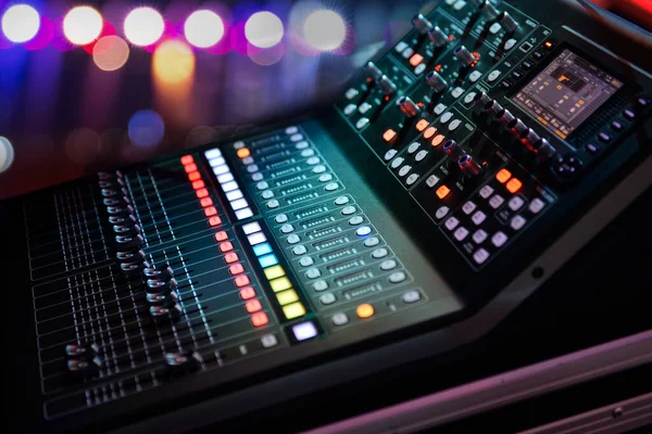 Professionell Ljud Studio Mixer Konsol Ombord Panel — Stockfoto
