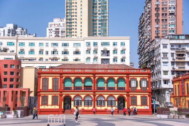 MACAU, ÇİN - 22 Şubat 2023 - Tap Seac Square Macau 'daki Tap Seac Galerisi, Çin.