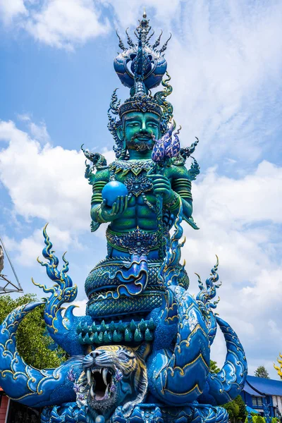 Rong Sua Diez Templo Templo Azul Provincia Chiang Rai Tailandia —  Fotos de Stock