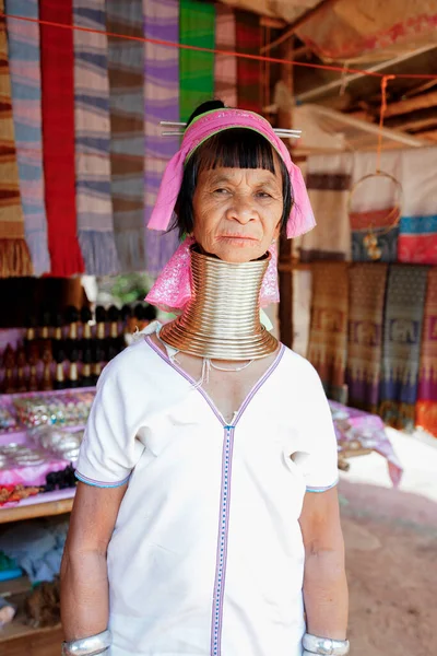Chiang Rai Tailandia Junio 2023 Mujer Aldea Cuello Largo Tribu — Foto de Stock