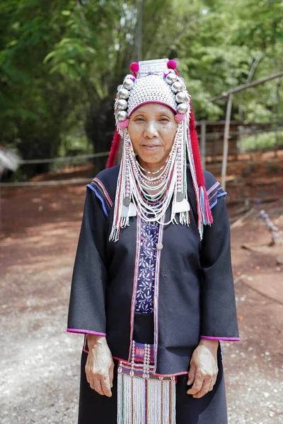 stock image Chiang Rai,Thailand - JUN 15,2023 - a portrait of woman in Ahka village in Chiang Rai,Thailand.