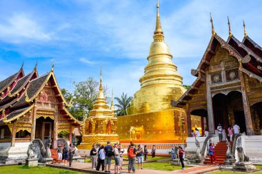 Chiang Mai, Tayland - 17 Haziran 2023-Phra Sing Temple, Chiang Mai, Tayland. Chiang Mai 'nin en ünlü tapınaklarından biri.