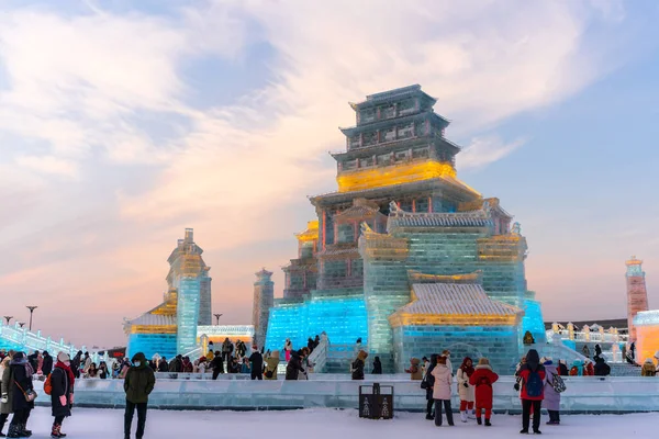 Harbin Chine Jan 2023 Harbin International Ice Snow Sculpture Festival — Photo
