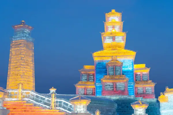 Harbin International Ice Snow Sculpture Festival Annual Winter Festival Takes Royalty Free Stock Images