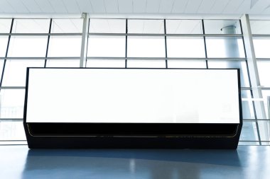 Büyük ekran bilgisi. Boş beyaz ekranlı dijital ortam modern panel, reklam tasarımı için pano, pano