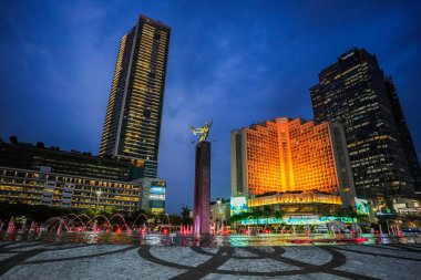 Jakarta, Endonezya-AUG 02, 2024 - Endonezya 'nın başkenti Jakarta' nın iş merkezi ve dönüm noktası.