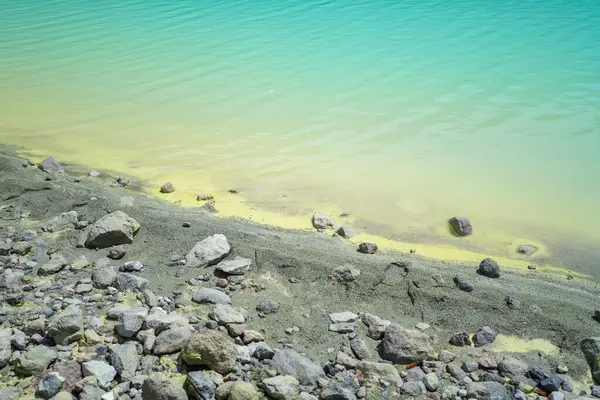 stock image Aciid or sulphur lake in Kawah Putih (White Crater) at Bandung, Indonesia