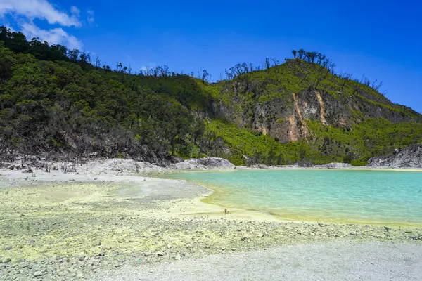 stock image Kawah Putih (White Crater) is an acid lake in Bandung, Indonesia