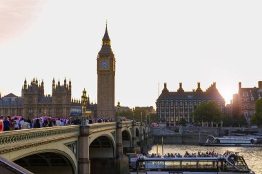 LONDON, UK - AUG 31, 2024- Westminster palace or Houses of parliament and Big Ben tower, London, UK. clipart