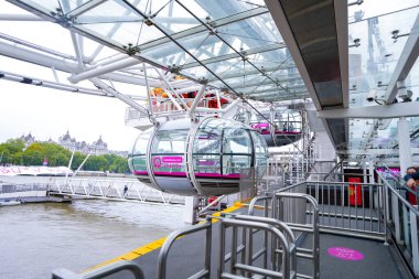 London, England - AUG 31, 2024 - London eye pod at station deck, London, England. clipart