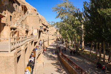 Dunhuang,China-OCT 21, 2024-The Mogao Caves, also known as the Thousand Buddha Grottoes or Caves of the Thousand Buddhas in Dunhuang, China clipart