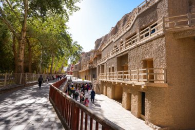 Dunhuang, Çin-OCT 21, 2024-Mogao Mağaraları, Çin 'in Dunhuang kentindeki Bin Buda Mağarası olarak da bilinir.