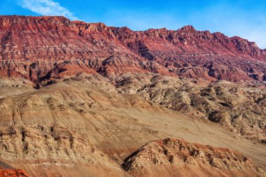 The Flaming Mountains in Turpan, western China. The silk road. clipart