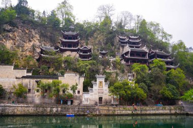 Zhenyuan, Guizhou, Çin-APR 07, 2025 - Zhengyuan antik kenti Guizhou 'nun doğusunda yer almaktadır..