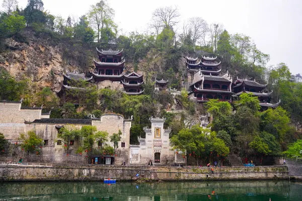 Zhenyuan, Guizhou, Çin-APR 07, 2025 - Zhengyuan antik kenti Guizhou 'nun doğusunda yer almaktadır..