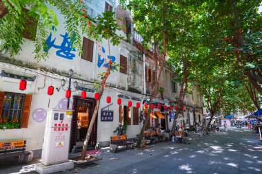 Zhanjiang, China-SEP 11, 2025-Chikan Ancient Street in the urban area of Zhanjiang City, commercial street with a variety of unique shops and boutiques, Guangdong province