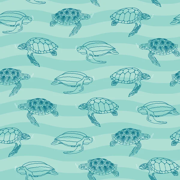 stock vector Vector blue waves turtles seamless pattern background. Perfect for fabric, scrapbooking, and wallpaper projects. Vector illustration