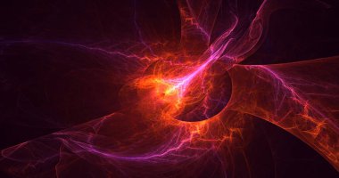 3D, soyut çok renkli teknoloji fraktal ışık arkaplanı oluşturuluyor