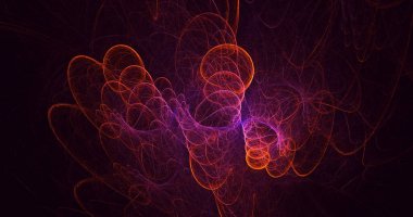 3B soyut renkli fraktal ışık arkaplanı oluşturma