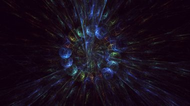 3B soyut renkli fraktal ışık arkaplanı oluşturma